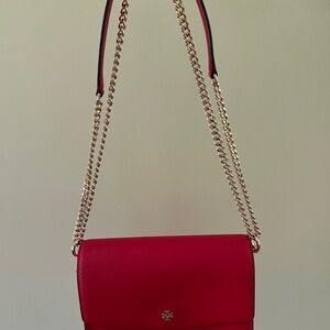 Tory Burch Red Leather Shoulder Bag